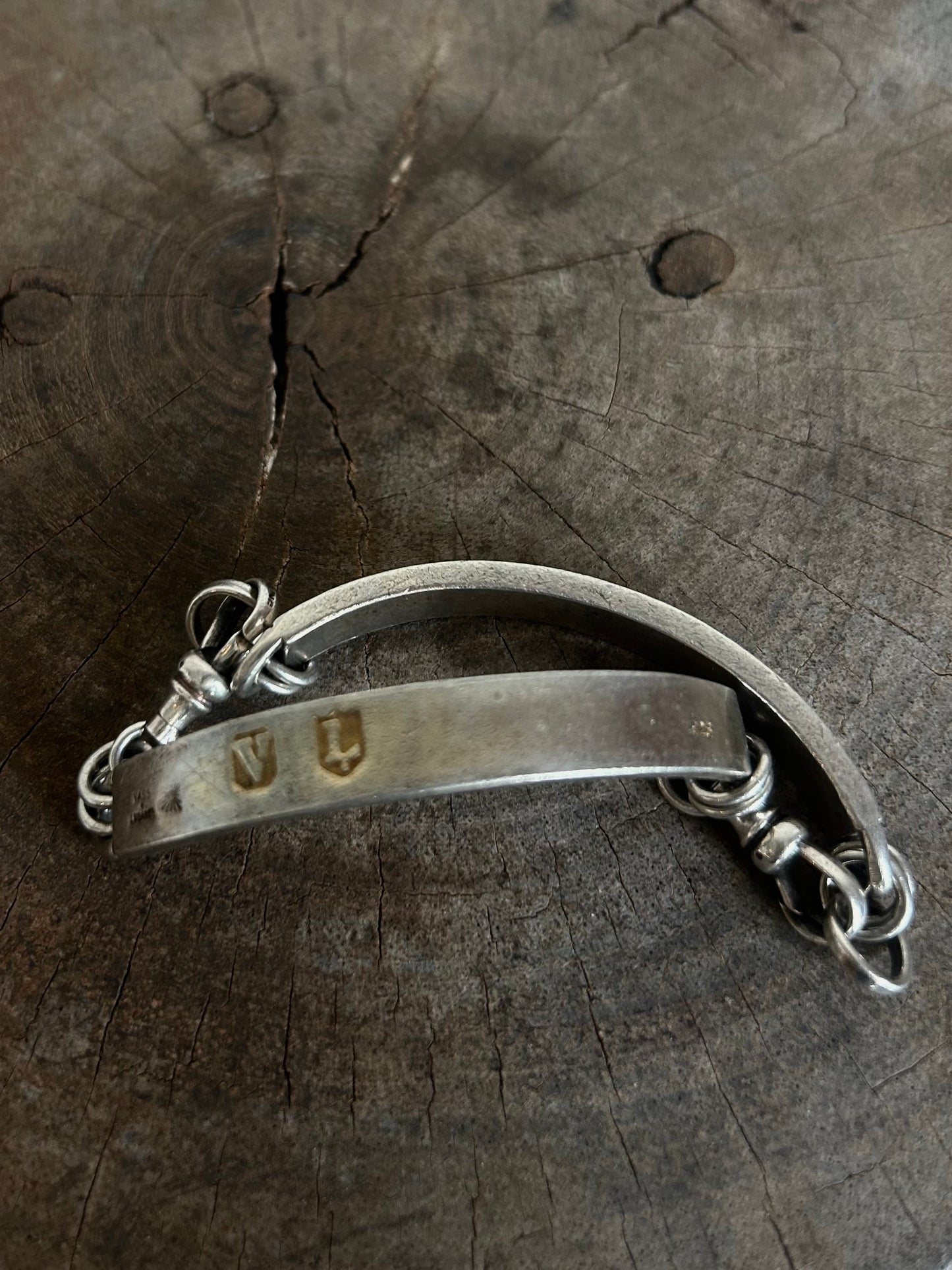 Vintage silver 925 Utility Stamp reversible Bracelet