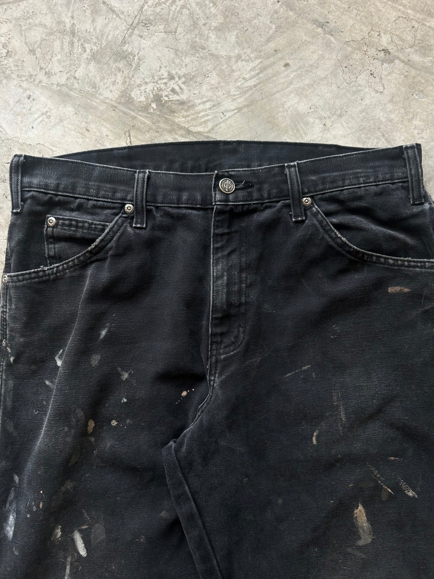 Vintage Dickies Black knee ripped carpenter canvas (32)