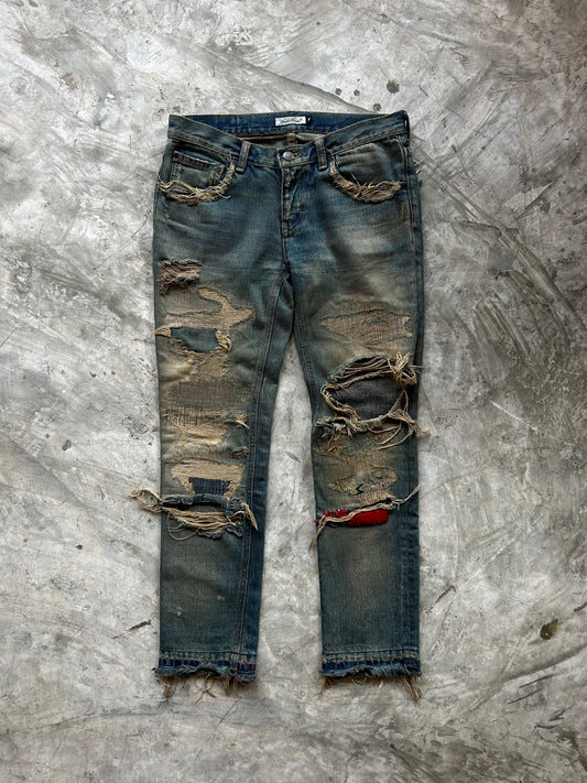 Undercover 68 Red yarn denim jeans