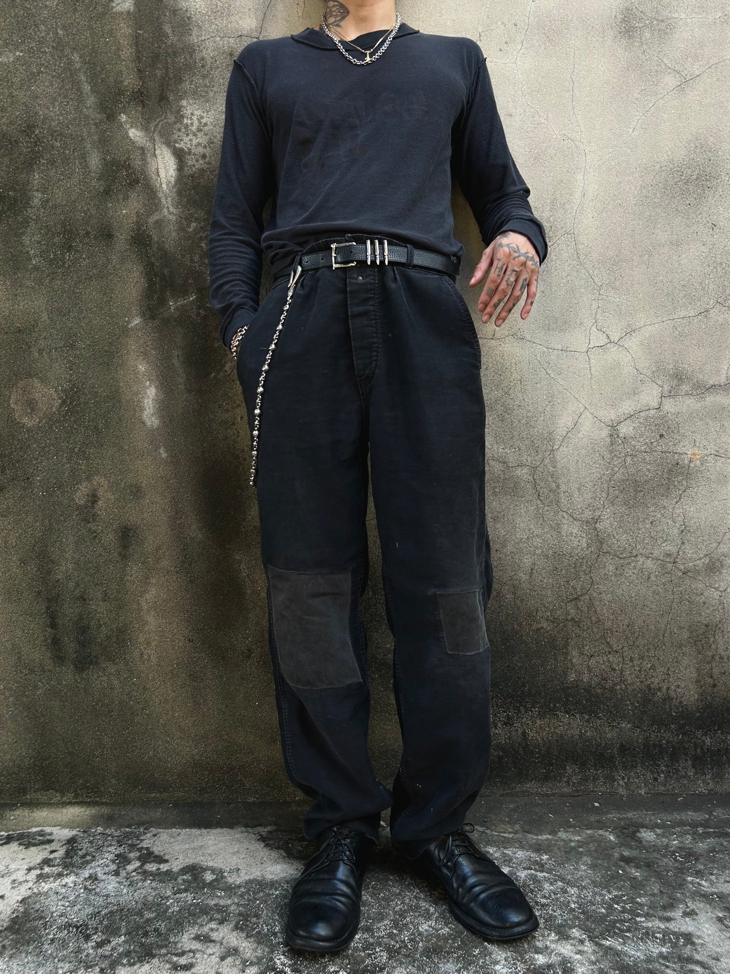 Vintage 40‘s French Moleskin Black Boro Pants