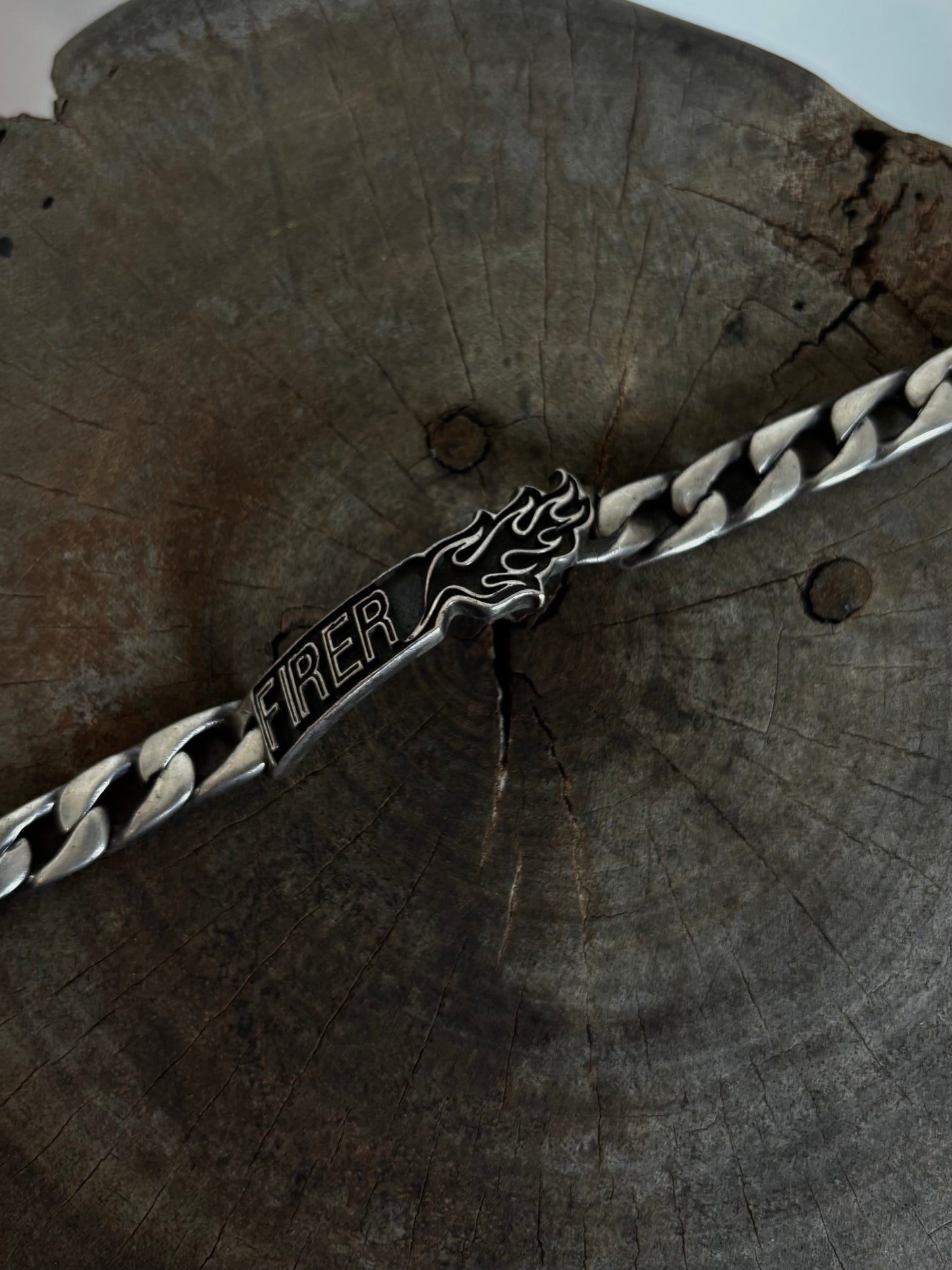 Vintage 925 Silver Firer Chain Link Bracelet