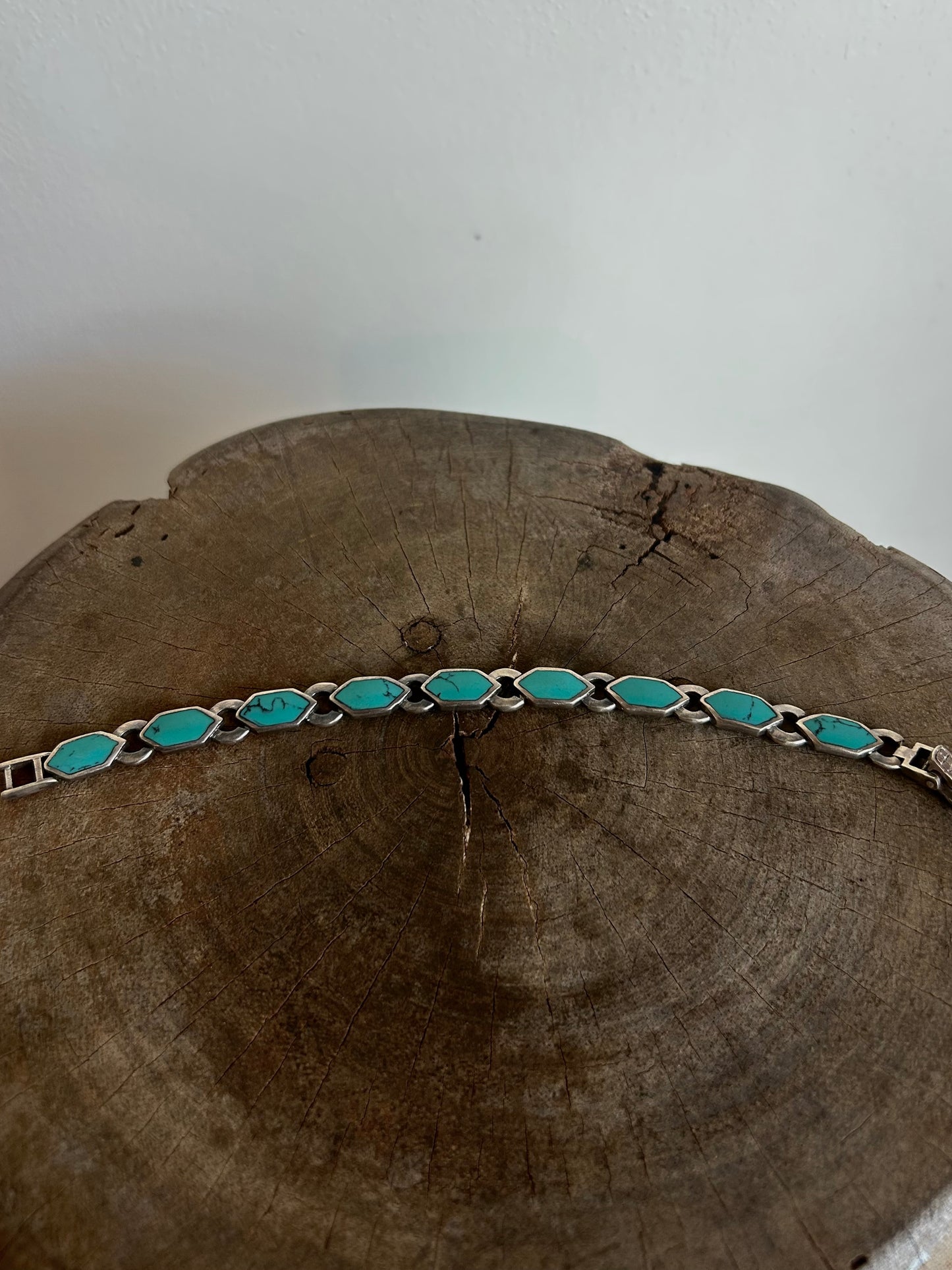Vintage silver 925 Turquoise Stone Sterling Bracelet