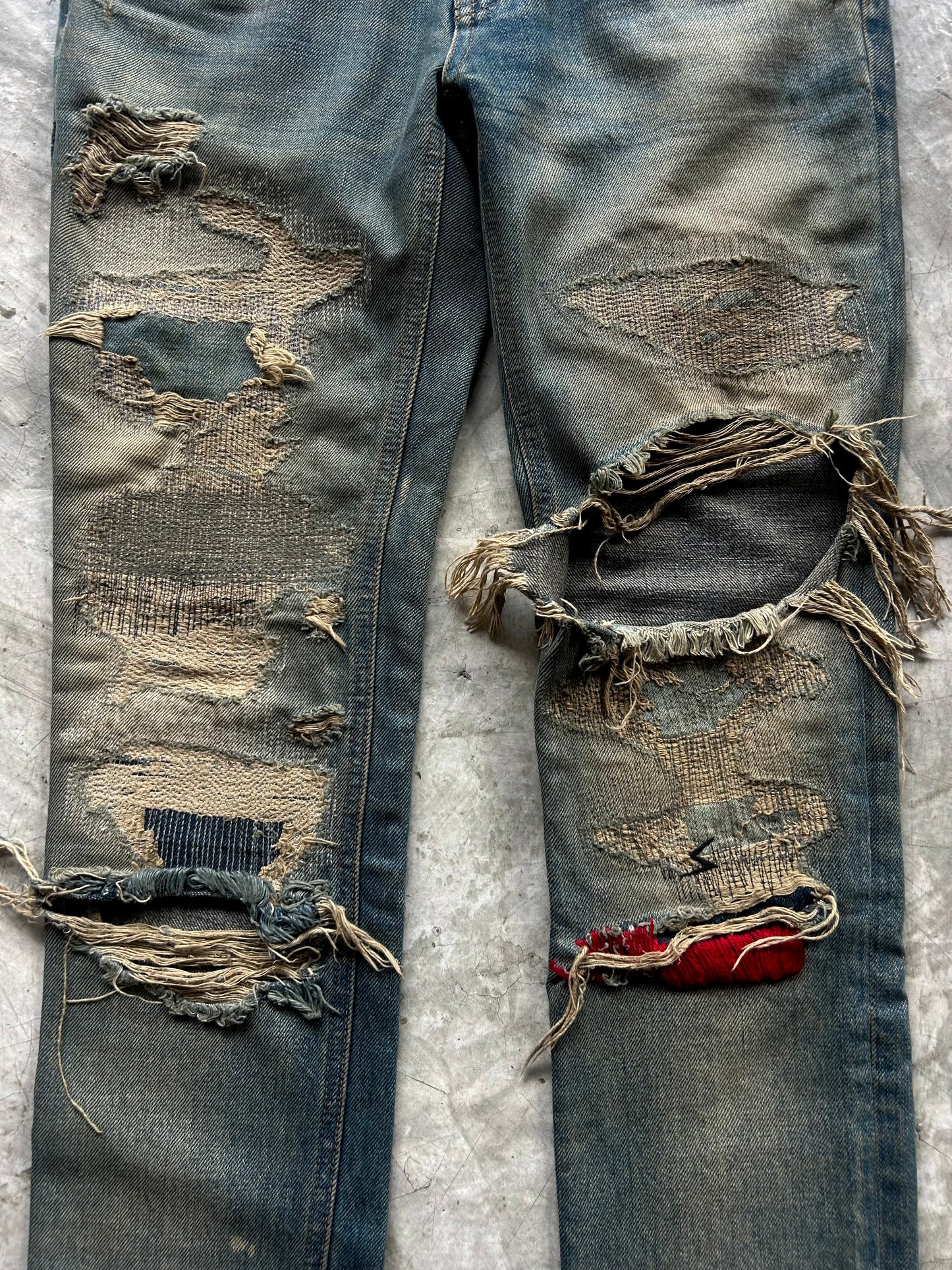 Undercover 68 Red yarn denim jeans