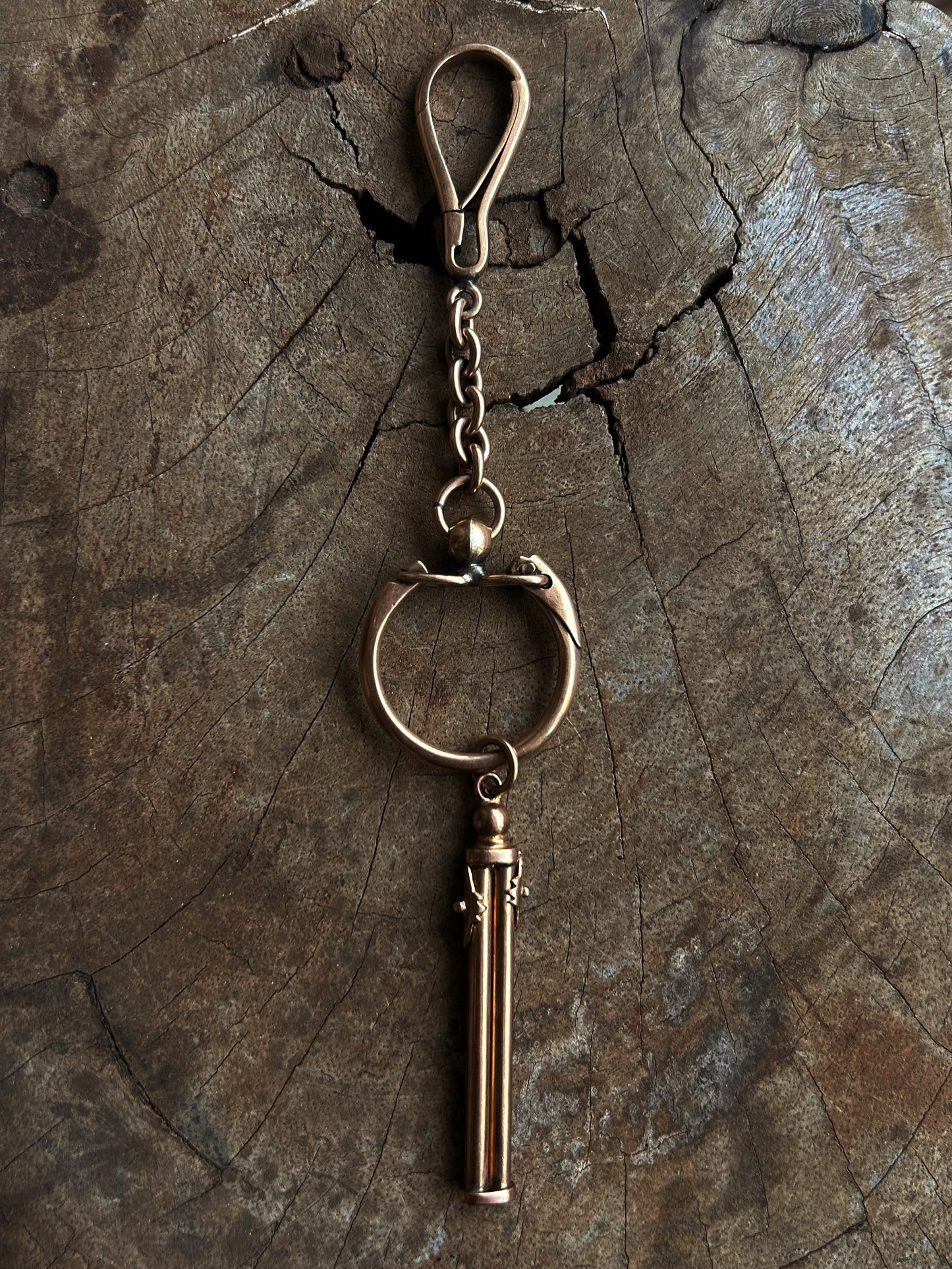 Antique Pink Gold 50 Keyring and ShotGun Charms