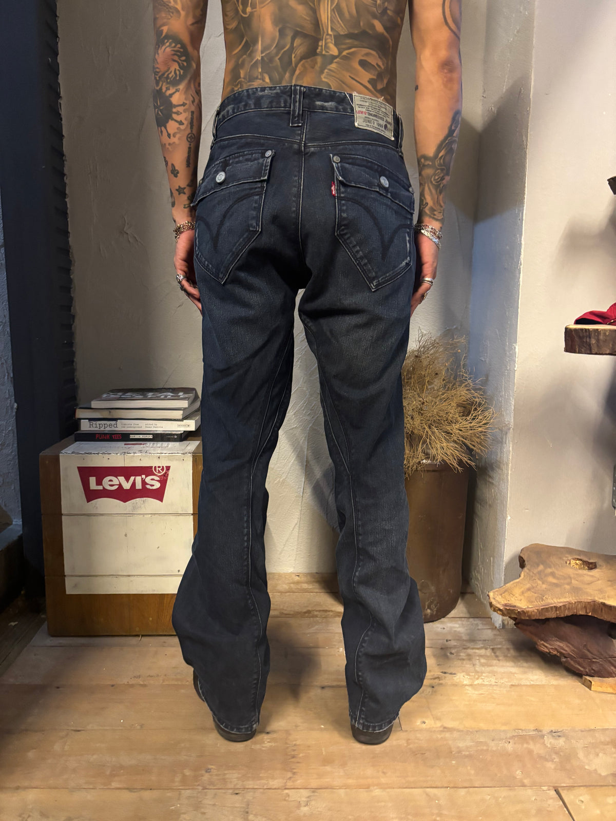Vintage Levis Engineered  Faded black Jeans
