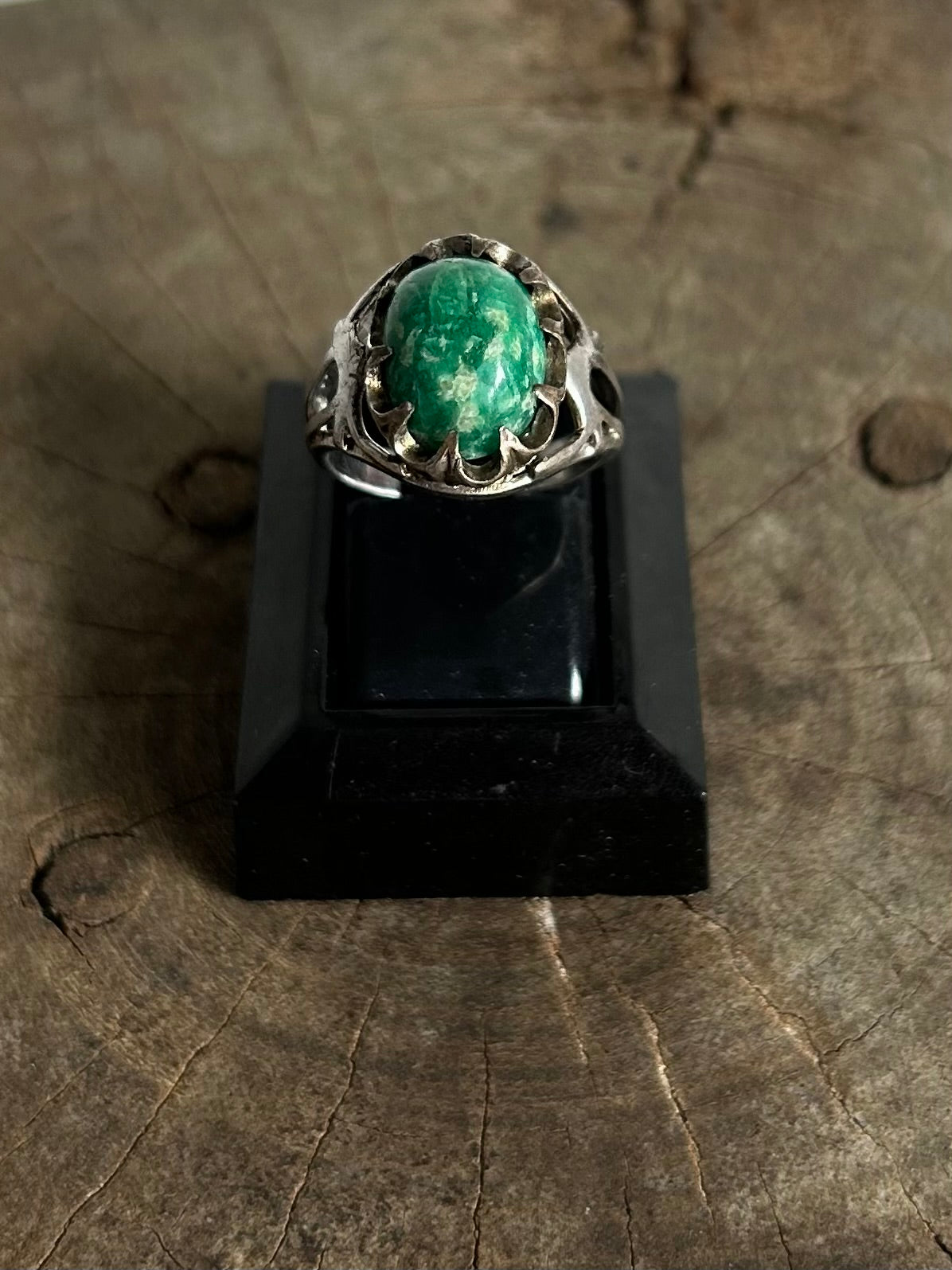 Vintage Silver 925 Green Stone Ring