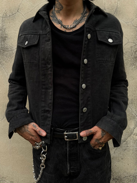 Helmut Lang 1998 Vintage Black Trucker Jacket