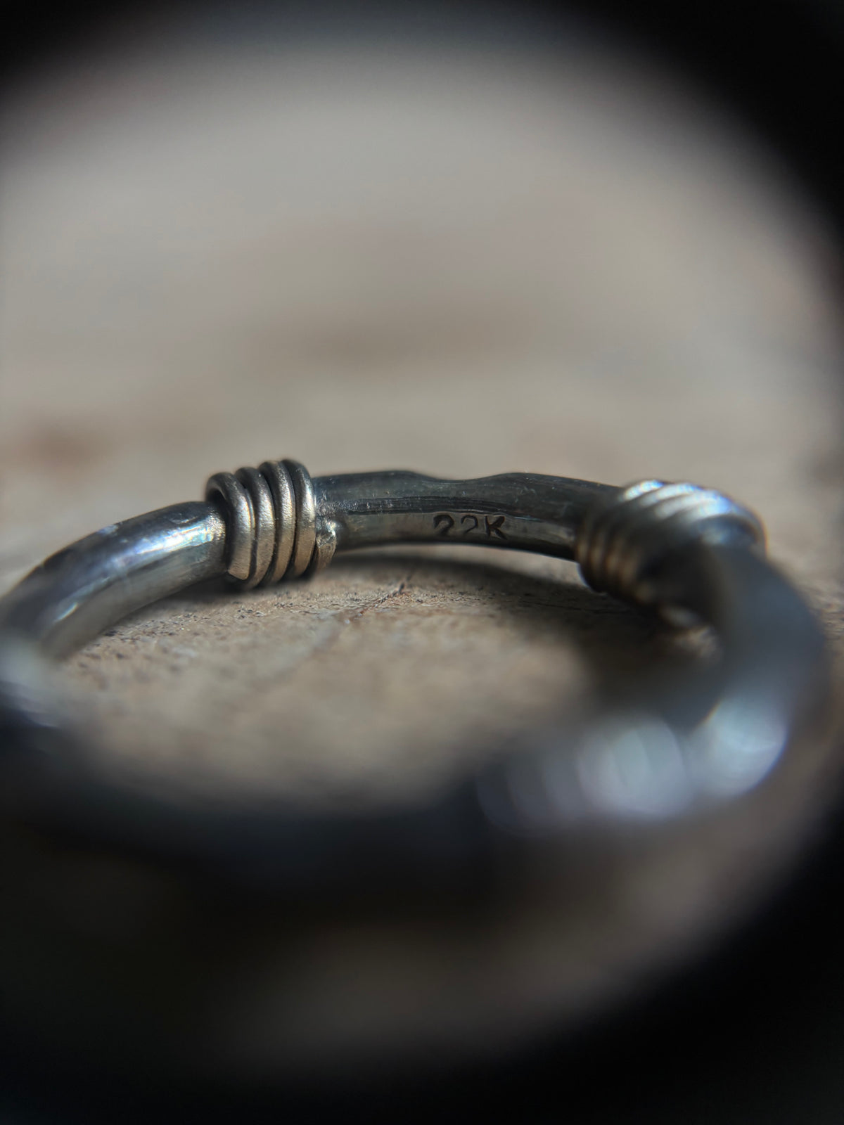 Vintage Silver 925 Barb Wire Pinky ring