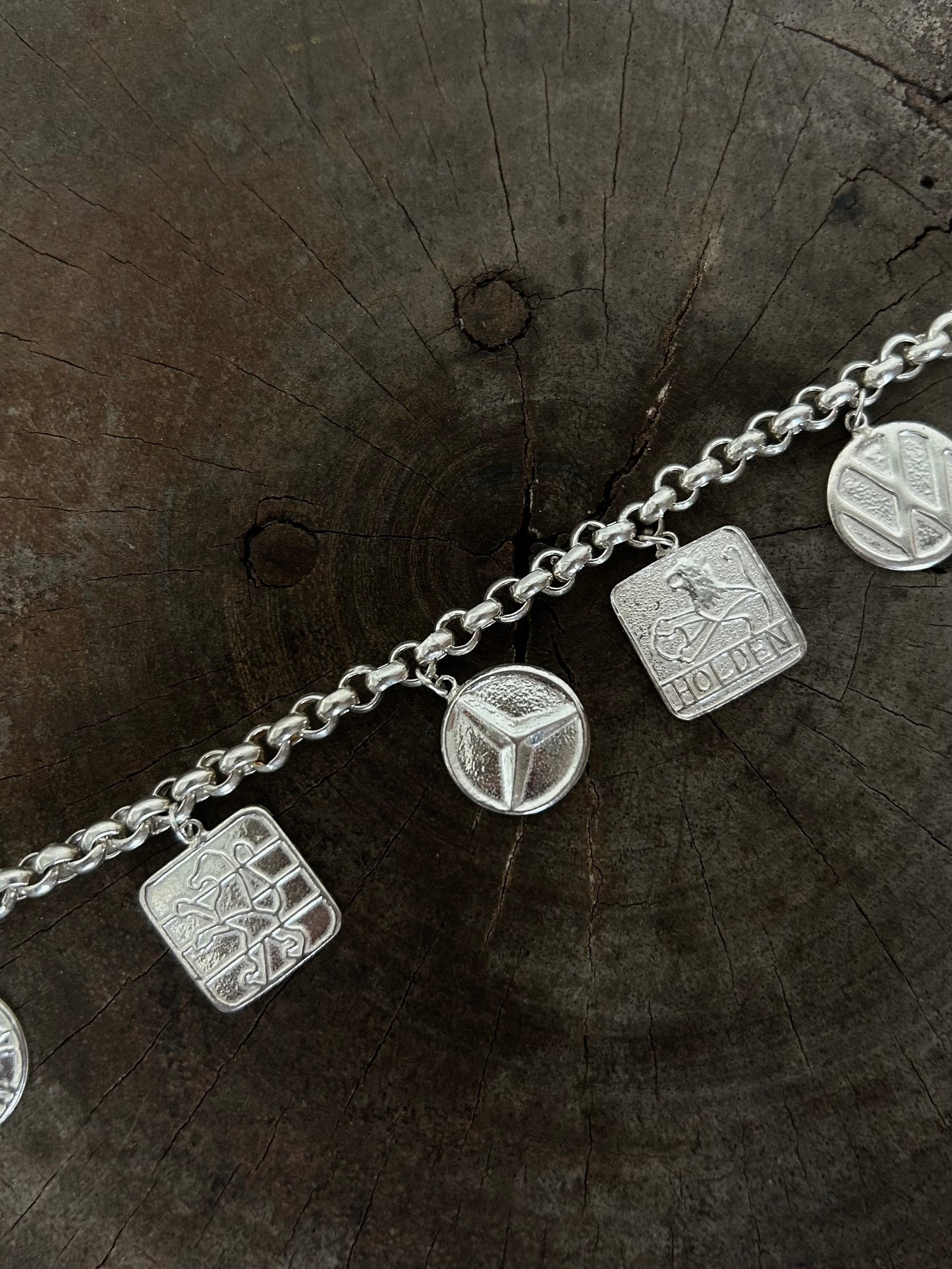Vintage Silver 925 Auto charm brcelet
