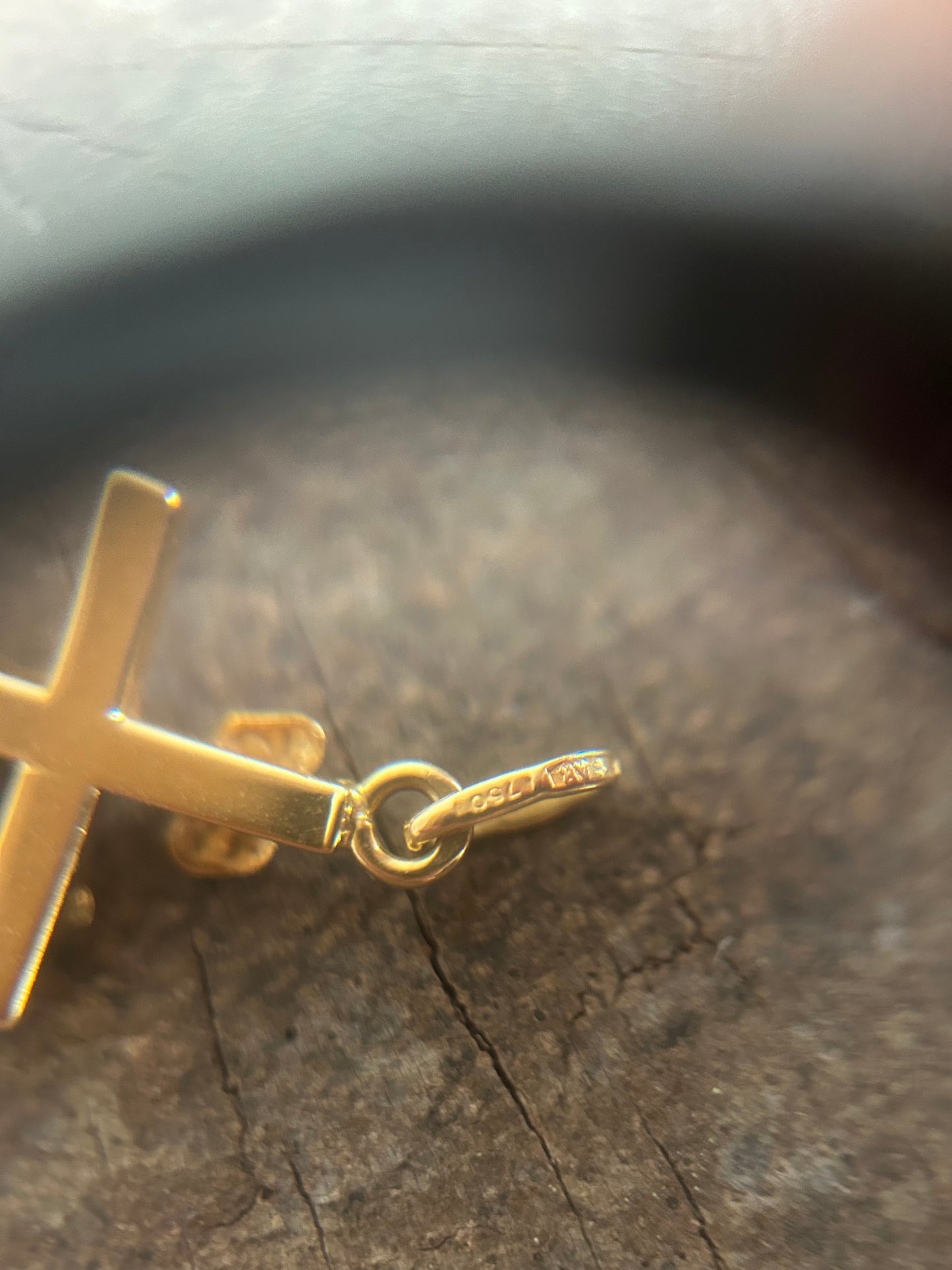 Vintage Gold 18K inri Cross Charm