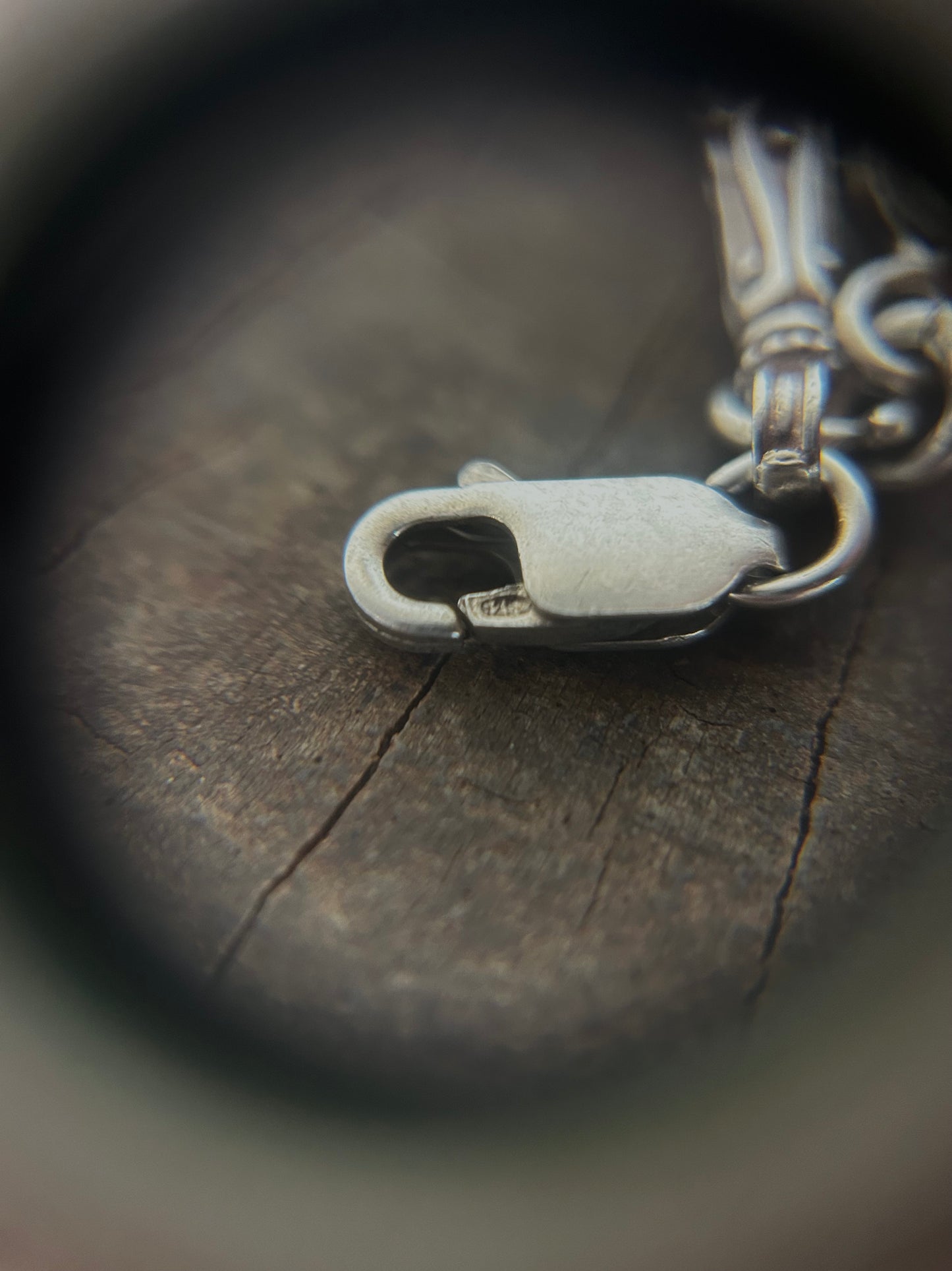Vintage Sterling Silver 925 engraved Key Chain Bracelet
