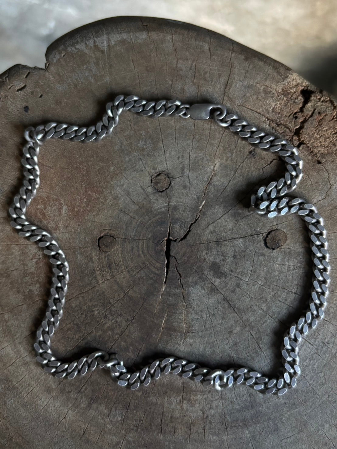 Vintage 925 Silver curby Chain Necklace
