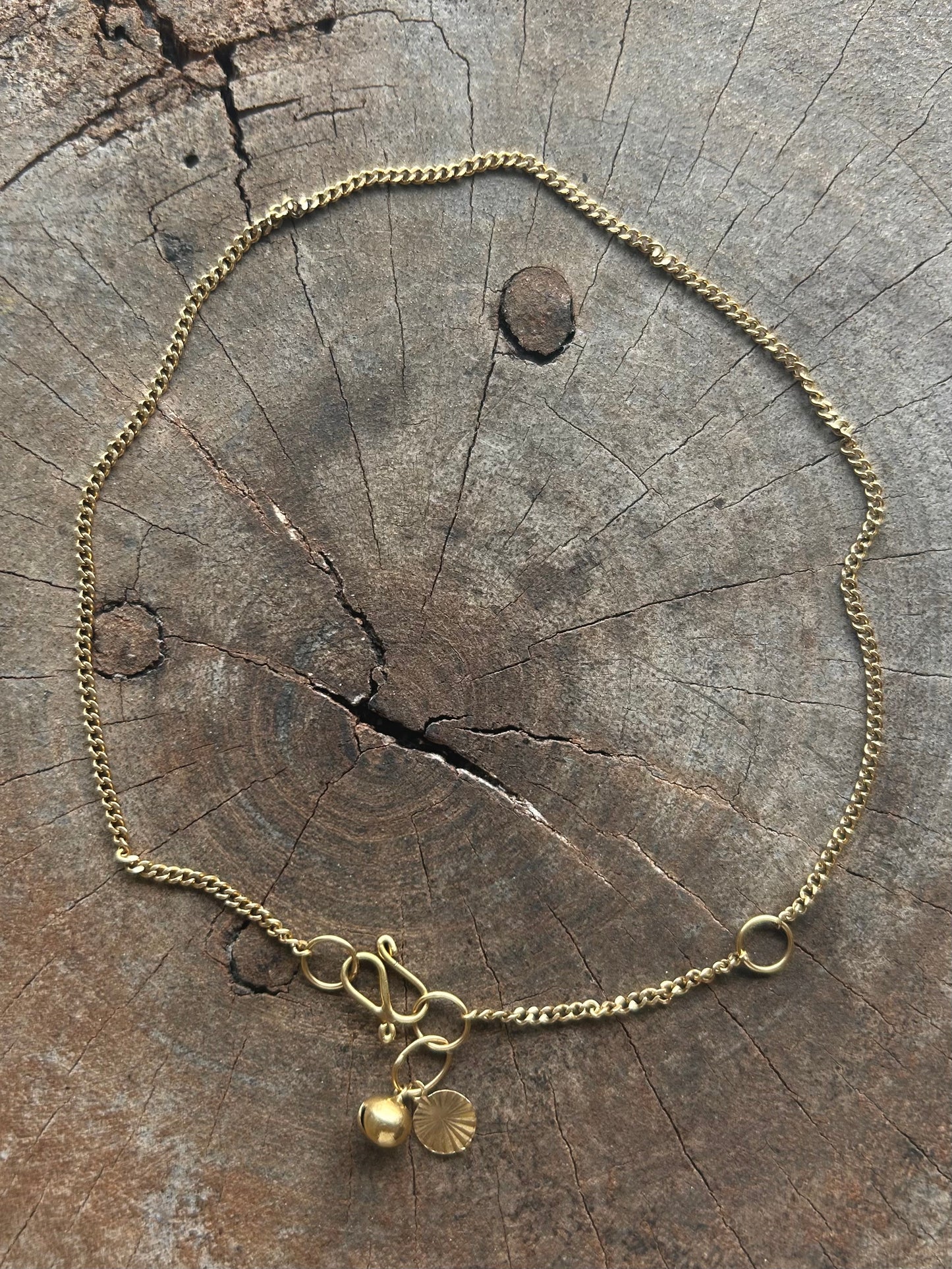 Vintage Gold 18k Bell Charm Anklet