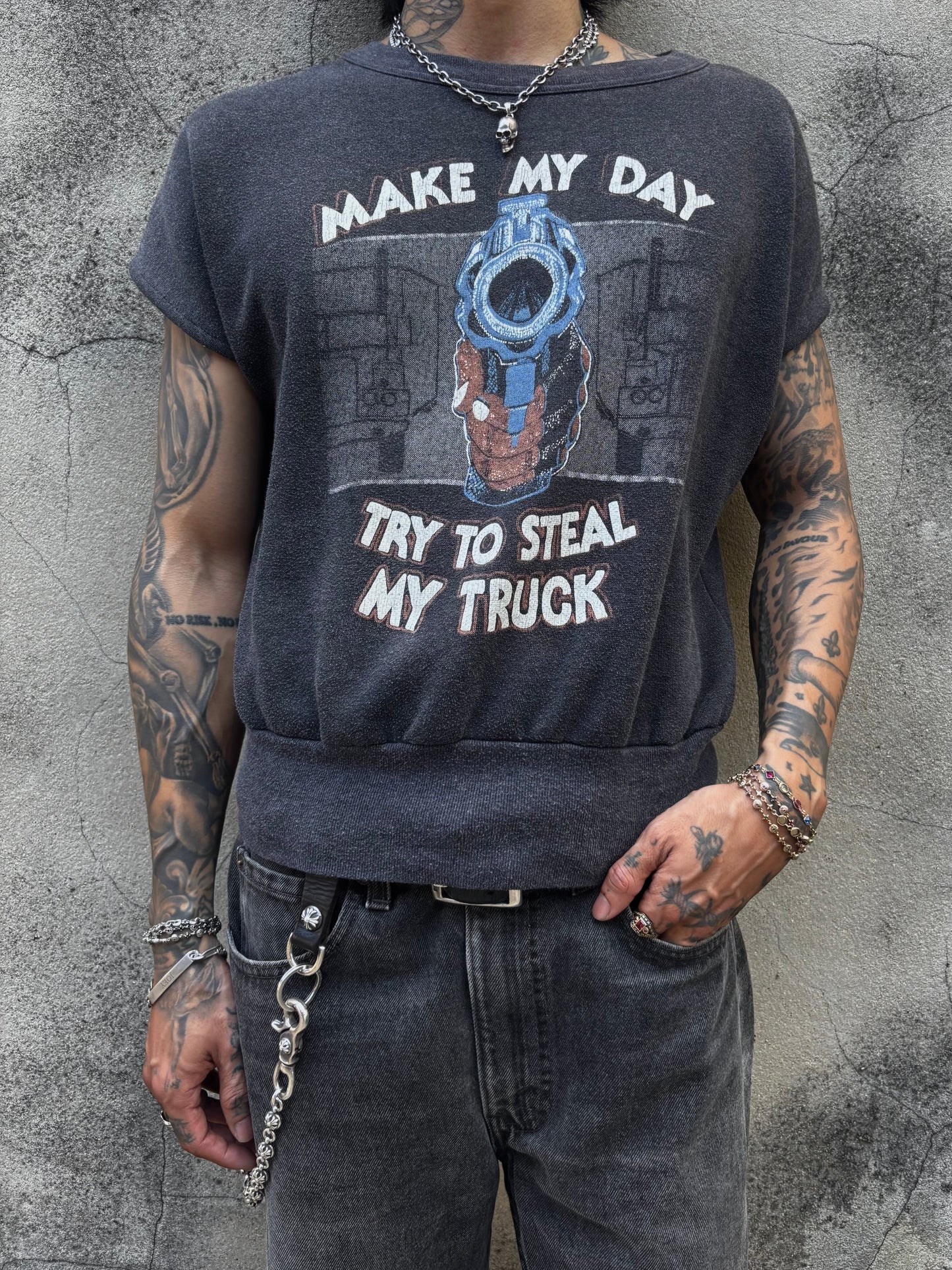 Vintage 80’s Make My Day Faded Sweatshirt
