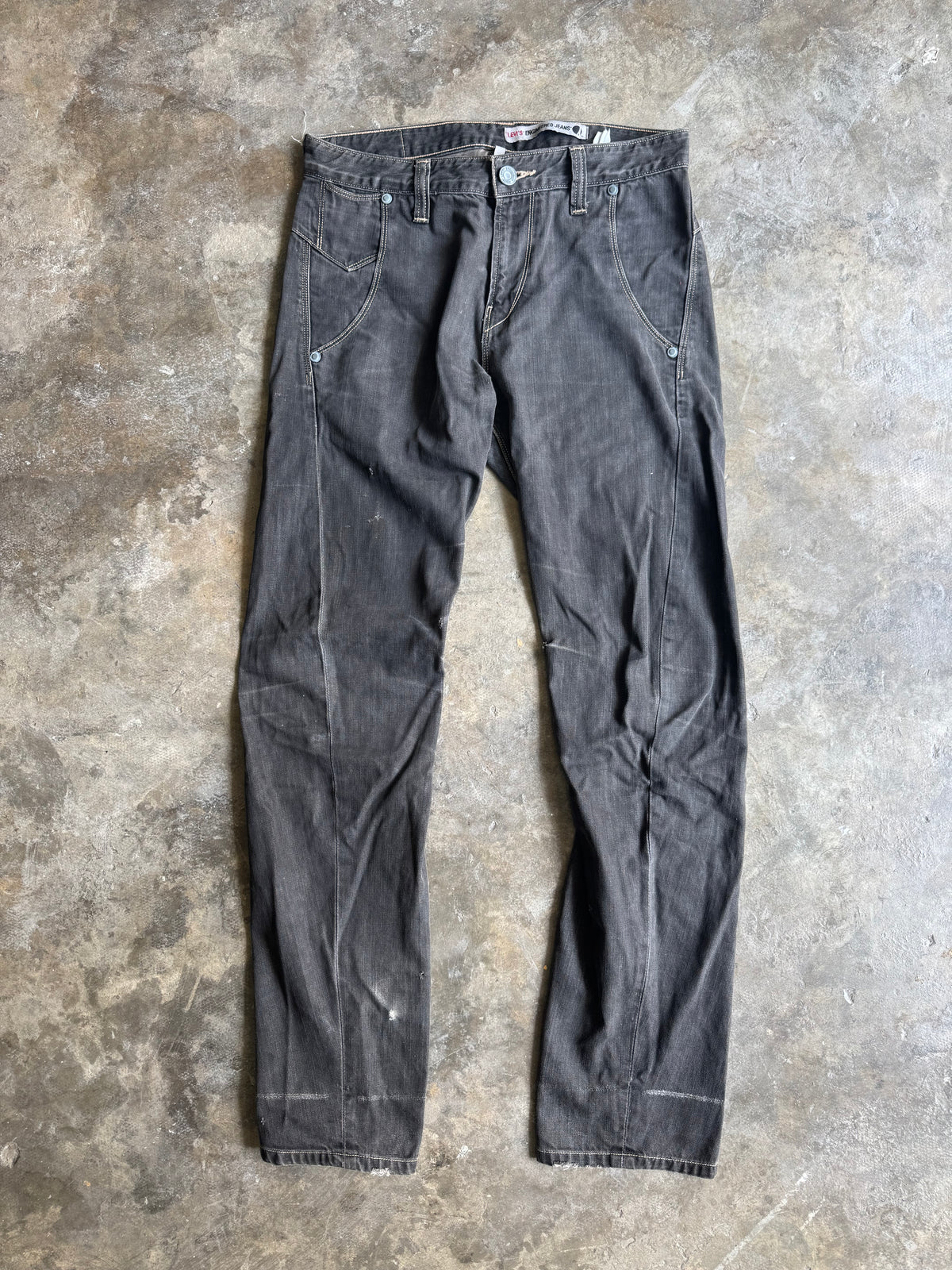 Vintage Levis Engineered Faded Black Buckle Belt (32)