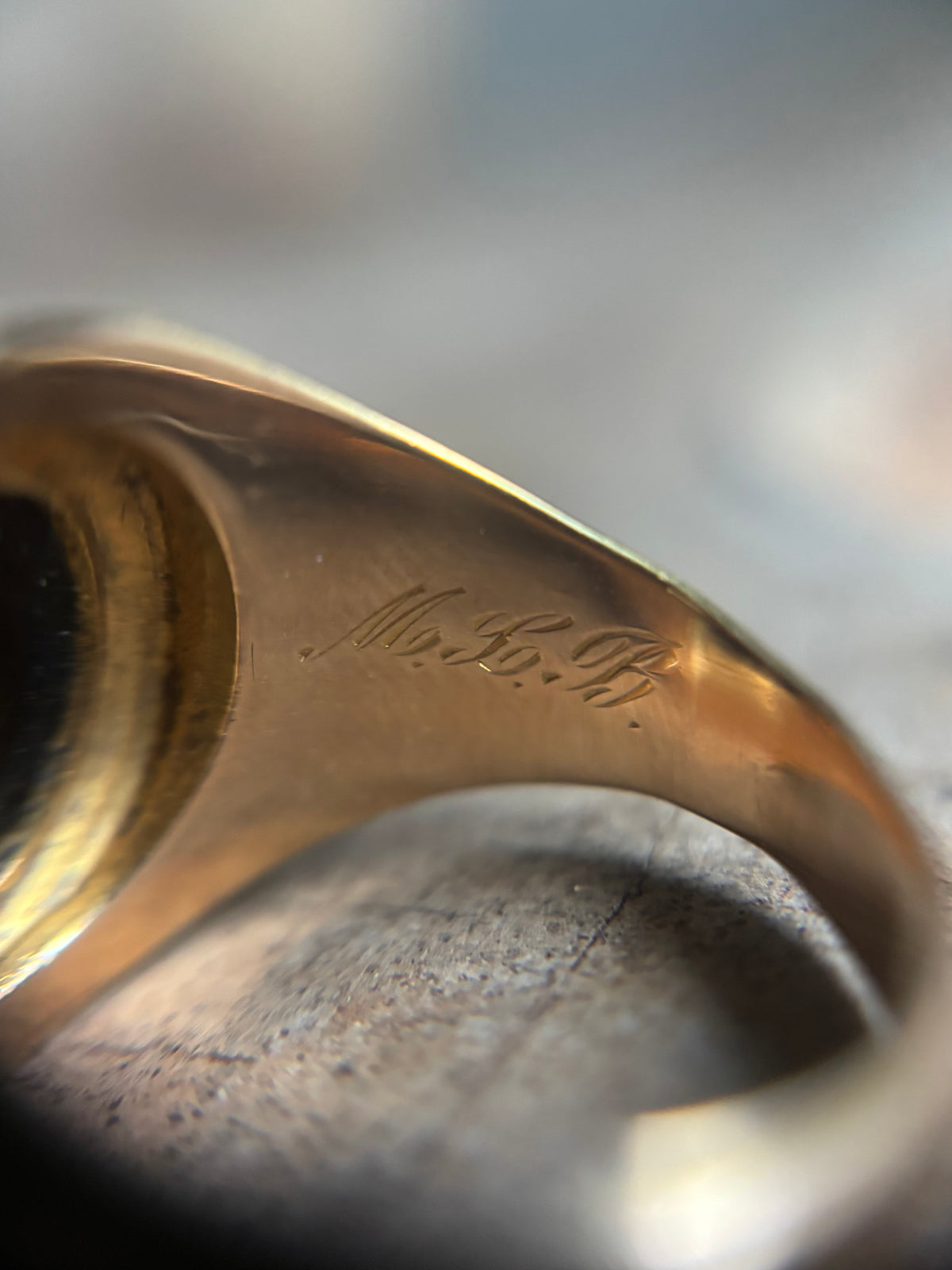 Vintage Gold 10K 1943 Onyx Signet Rings