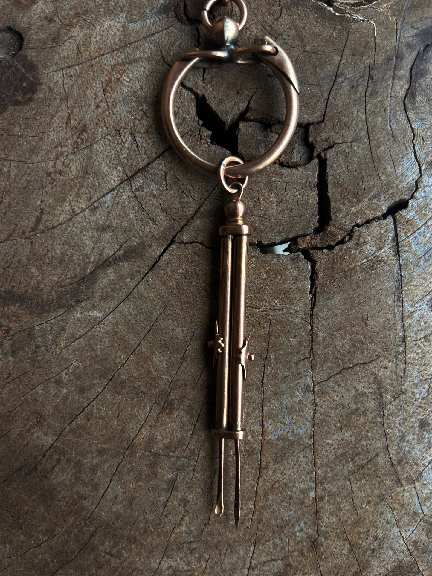 Antique Pink Gold 50 Keyring and ShotGun Charms