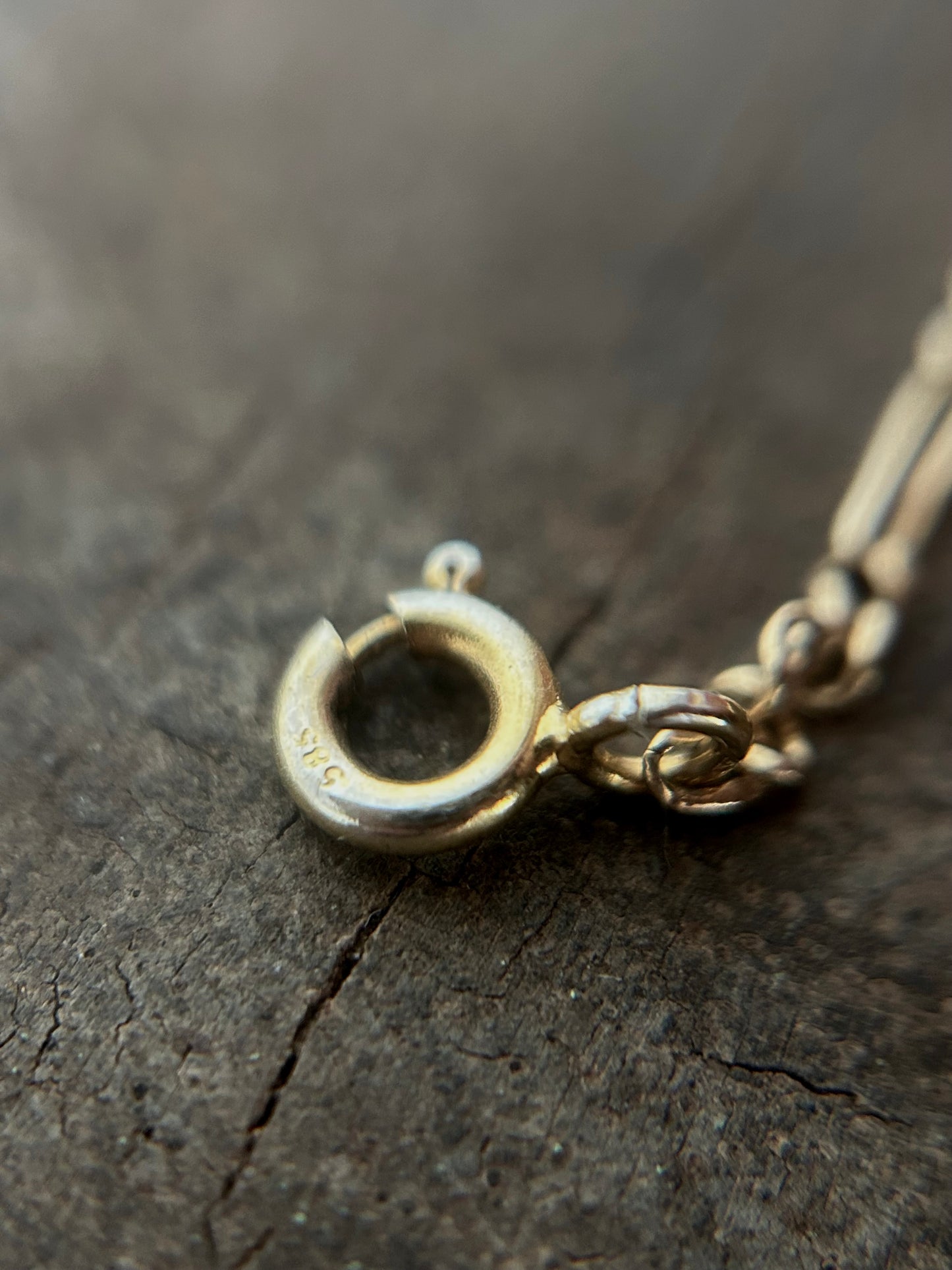 Vintage Gold 9K italy Figaro 3-1 Classic Neckalce