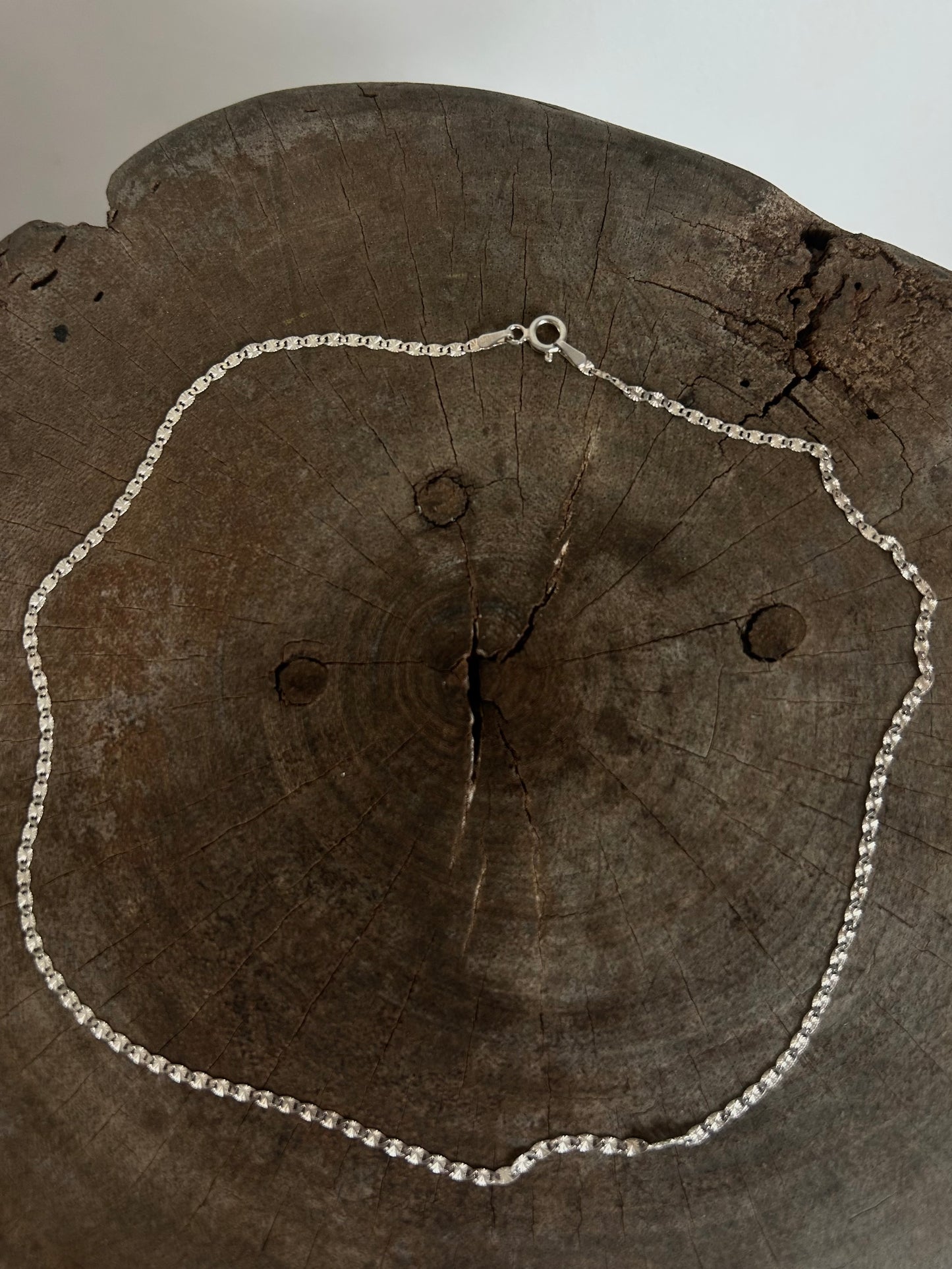 Vintage Silver 925 Valentino Link Diamond cut necklace
