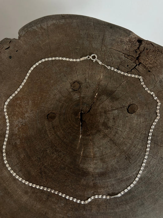 Vintage Silver 925 Valentino Link Diamond cut necklace