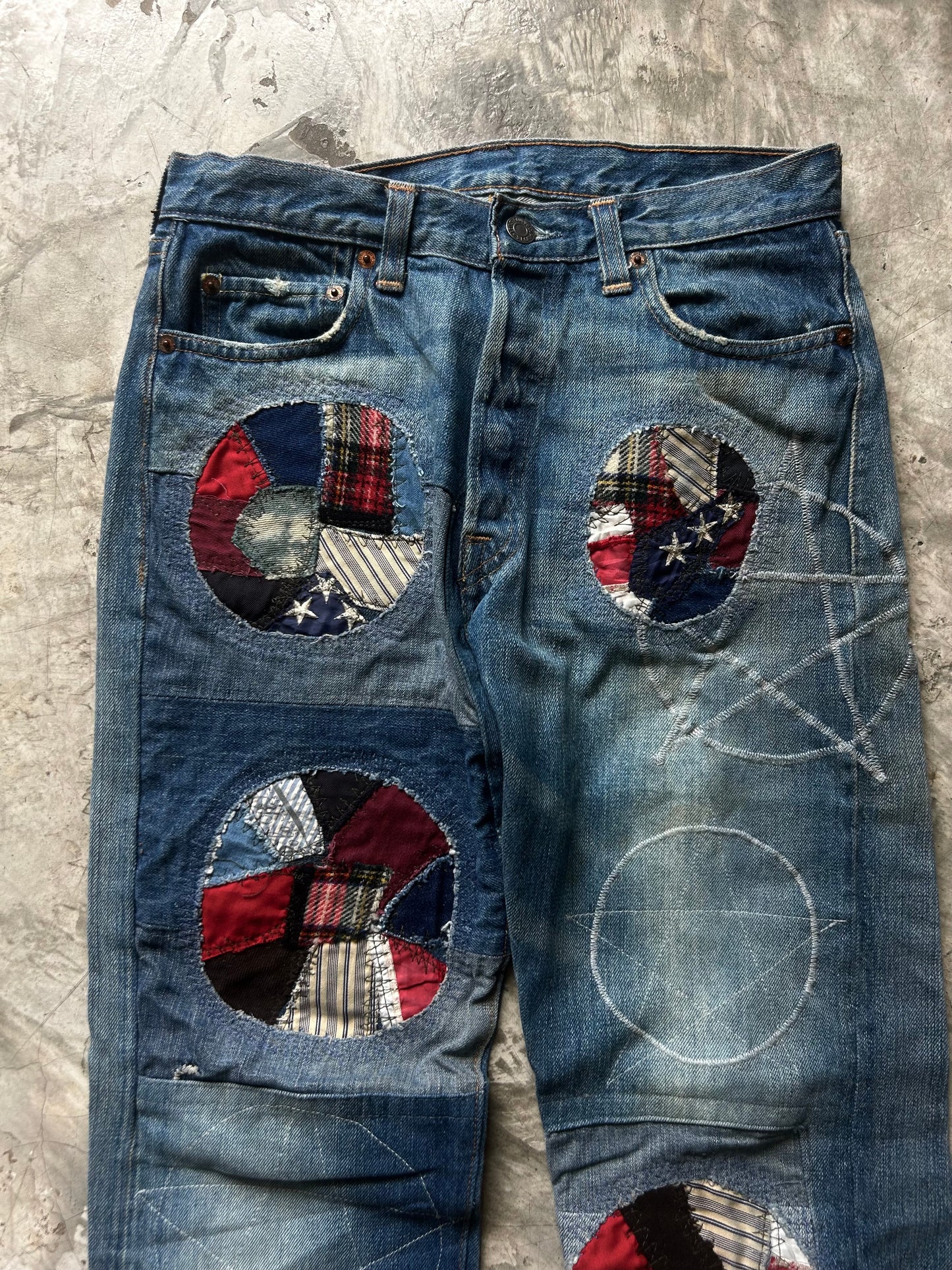 Vintage Levis Big E distressed Boro Jeans
