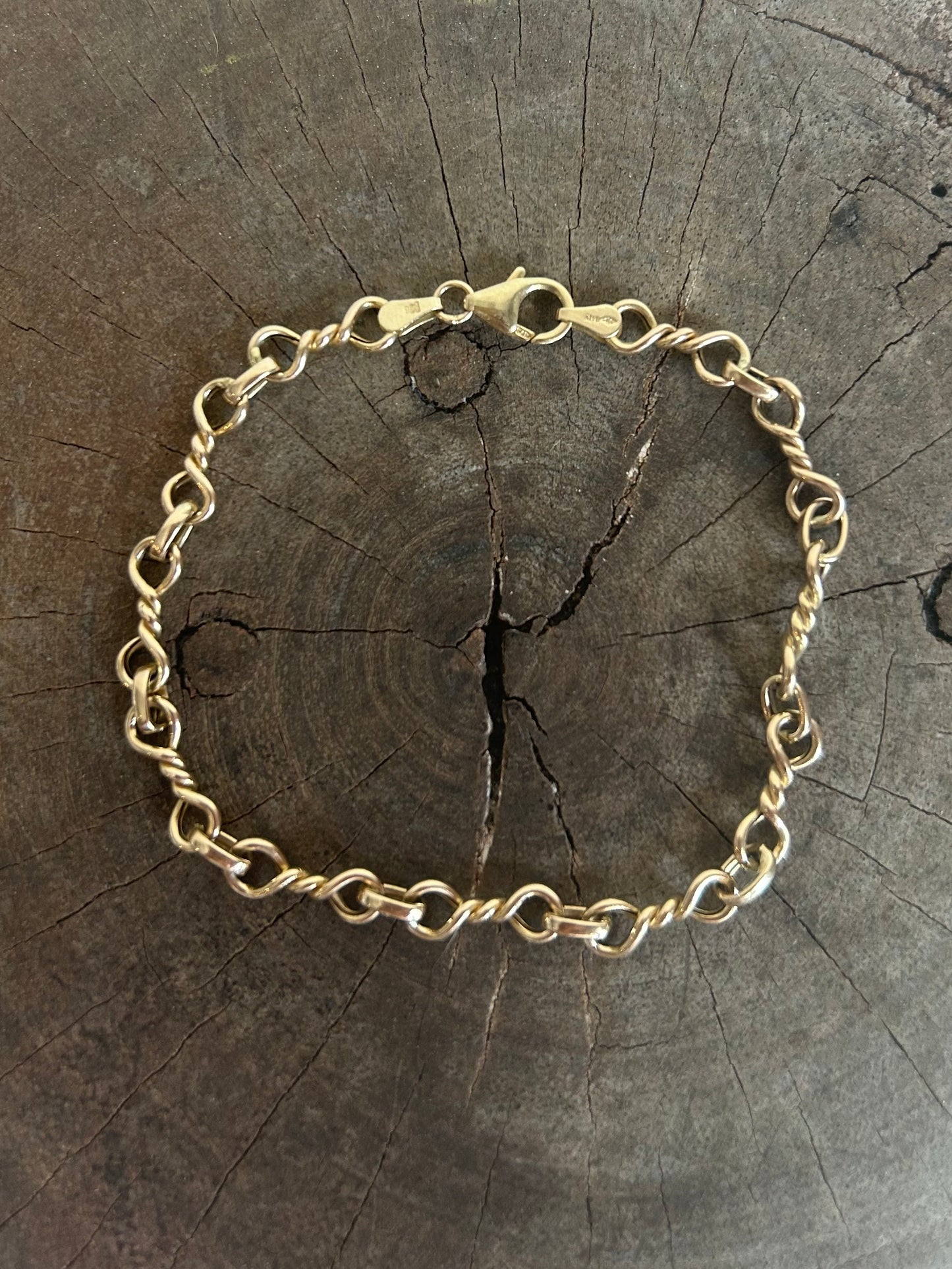 Vintage Gold 9K italy Chain Rope BRACELET