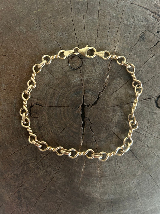 Vintage Gold 9K italy Chain Rope BRACELET