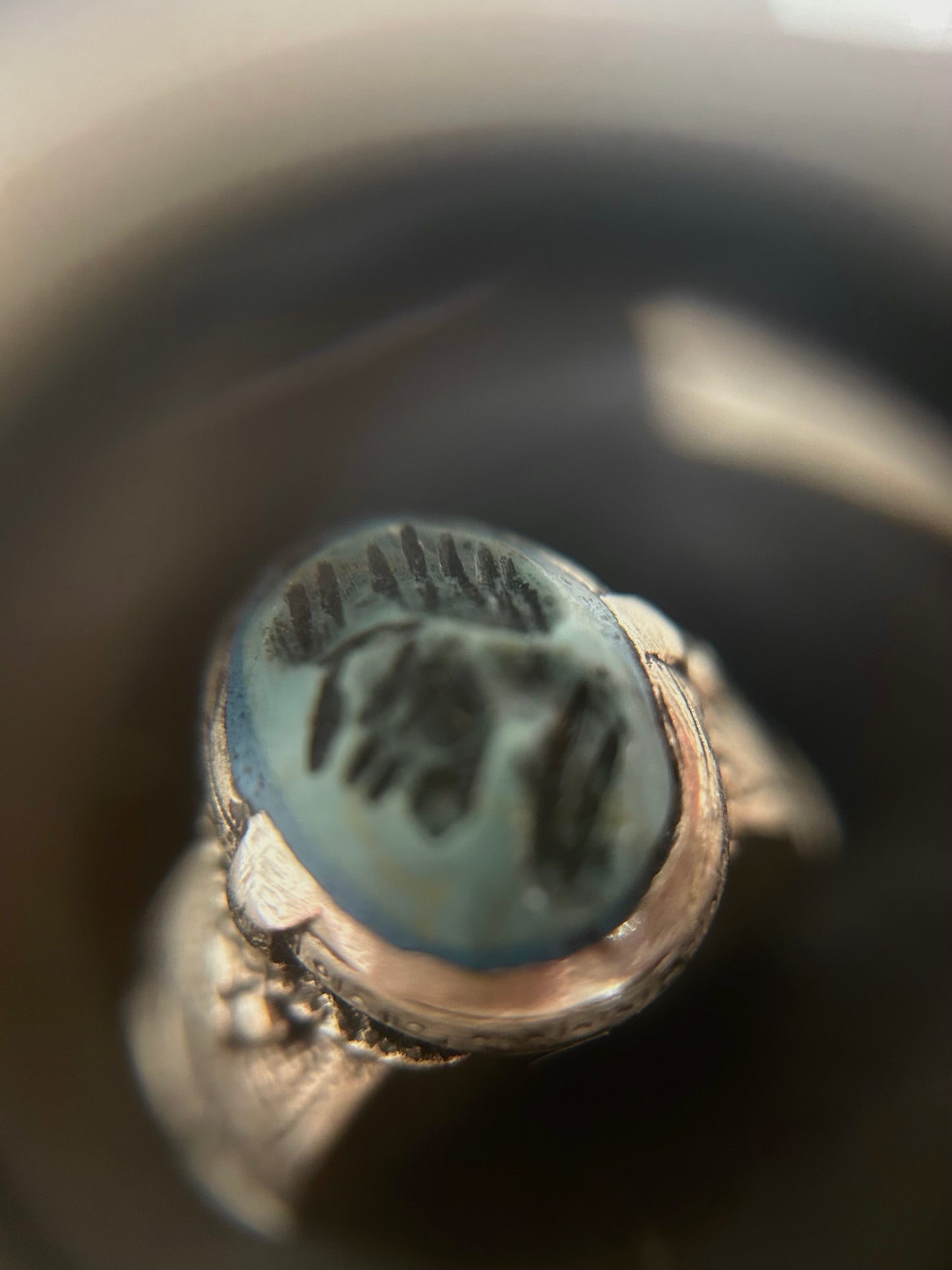 Antique silver 925 Hand Cameo Ring