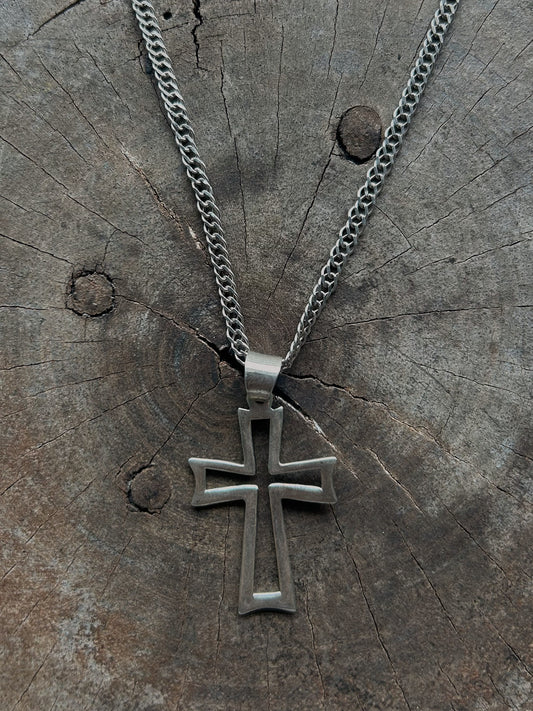 Vintage Silver 925 Cross Chain Necklace