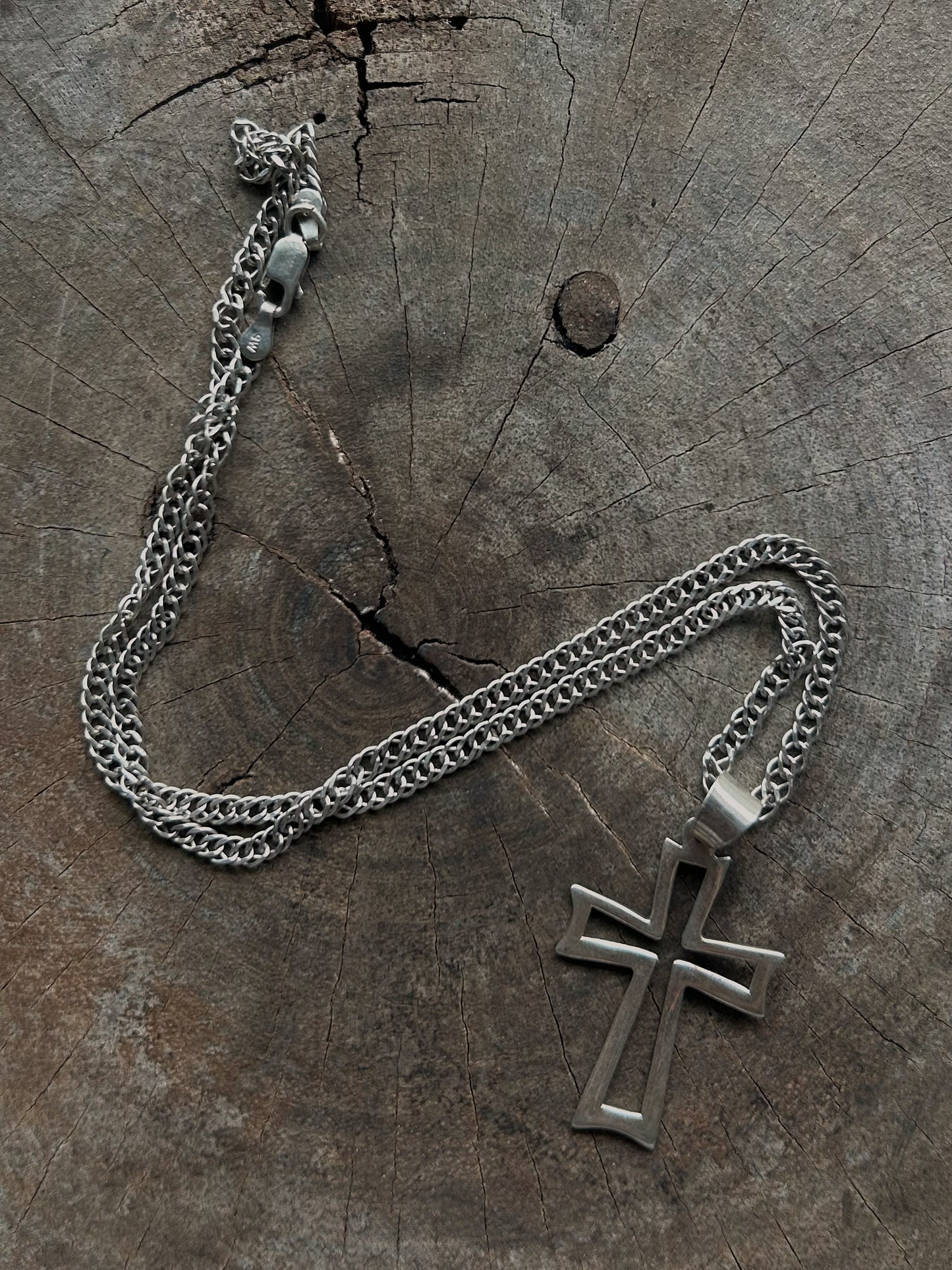 Vintage Silver 925 Cross Chain Necklace