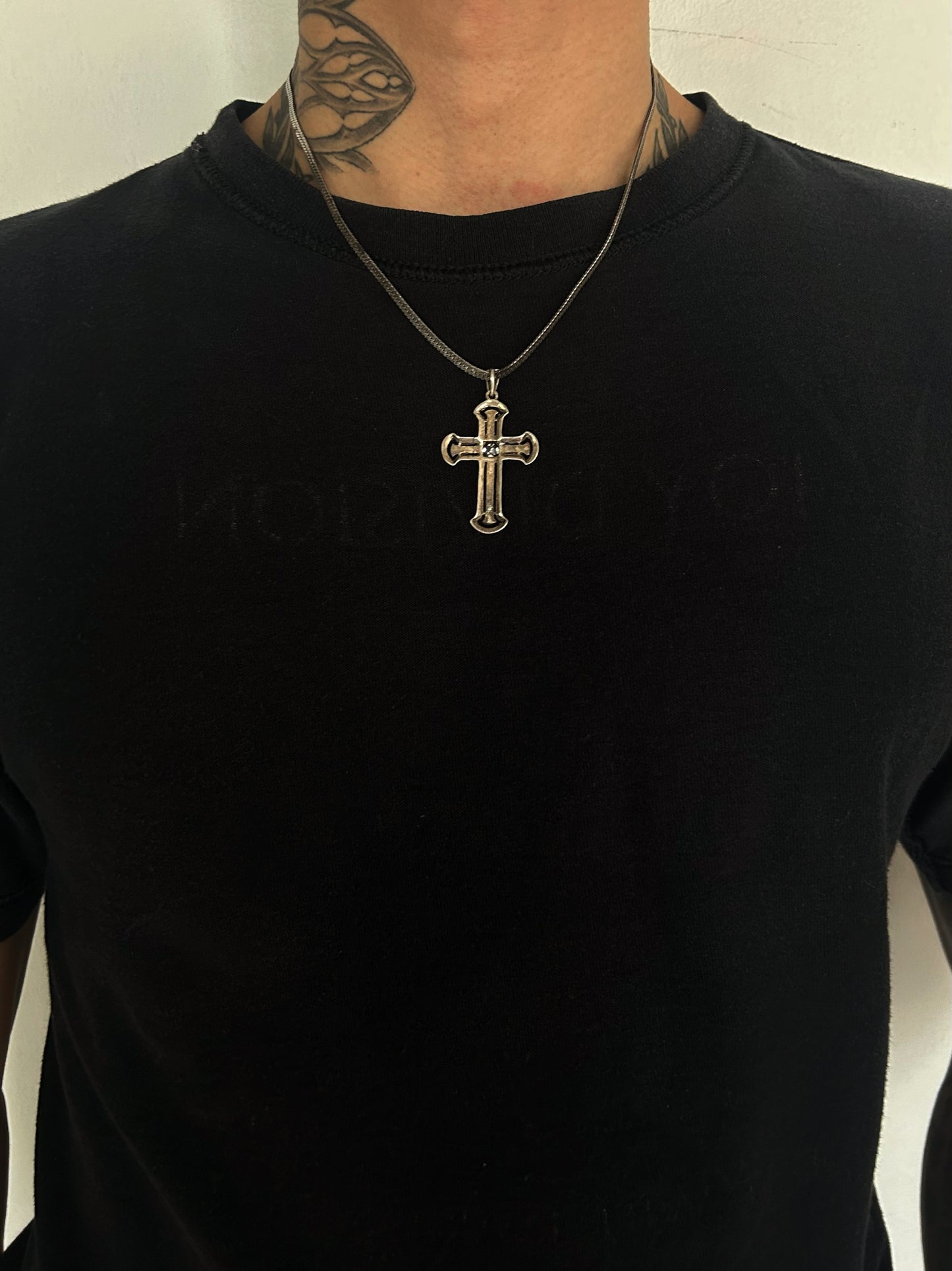 Vintage Silver 925 Gothic Cross Necklace